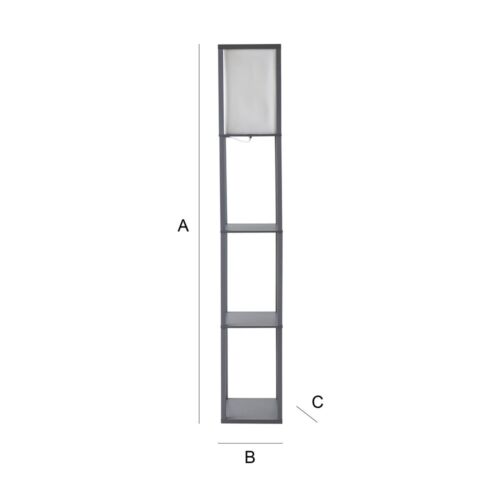 Standard Floor Lamp with Shelf Storage Wooden Standing Living Room Tall Light - Picture 31 of 55