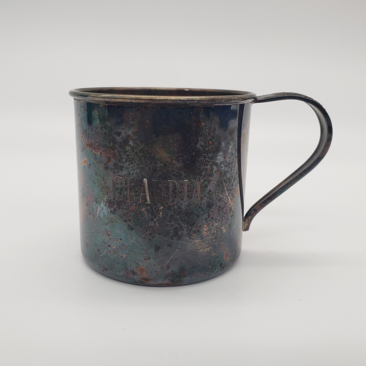 Tudor Silver Plate Oneida Community Baby Cup Silverplate Inscribed