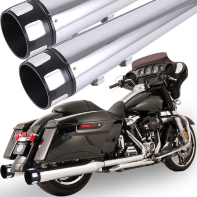 DNA 4'' Mufflers Exhaust Pipe For Harley 1995-2016 Road King Street Electra Glide