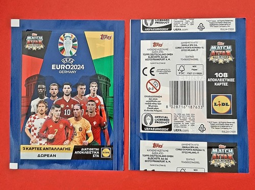 PROMO LIDL TOPPS SEALED PACK EURO 2024 GREECE VERSION POCHETTE BUSTINA 3 CARDS - Imagen 4 de 4
