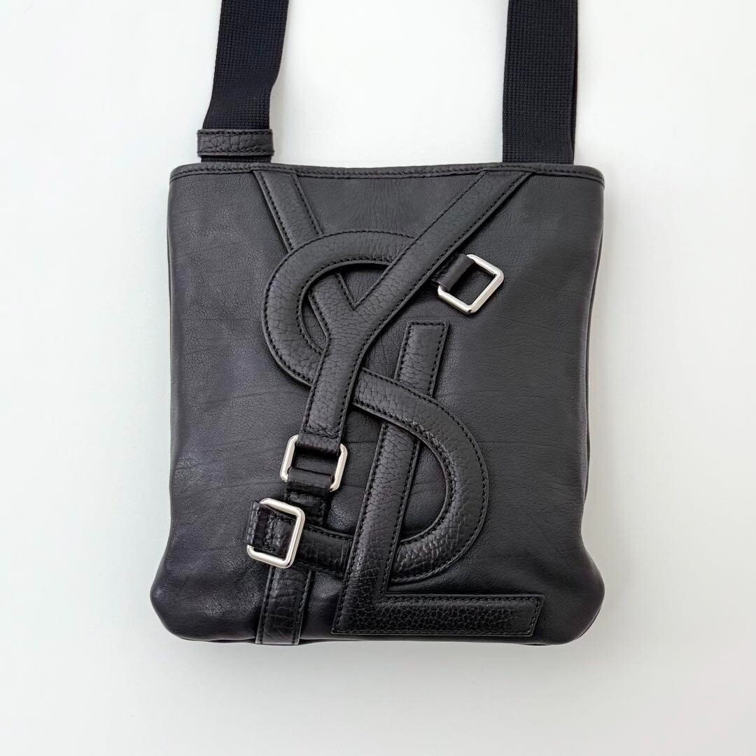 Borsa messenger YVES SAINT LAURENT YSL Limited rive gauch Vavin pelle nera JP