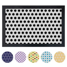ArtToFrames Custom Cork Bulletin Board Polka Dot Framed in Satin Black