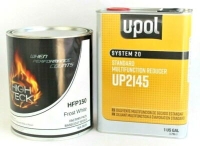 Frost White Basecoat Paint Gallon GM WA8624 HIGH TECK HFP150 & Medium Reducer