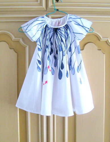 Abitino Elegante dipinto a mano 100% Cotone Catimini anni 3/98 - Imagen 1 de 12