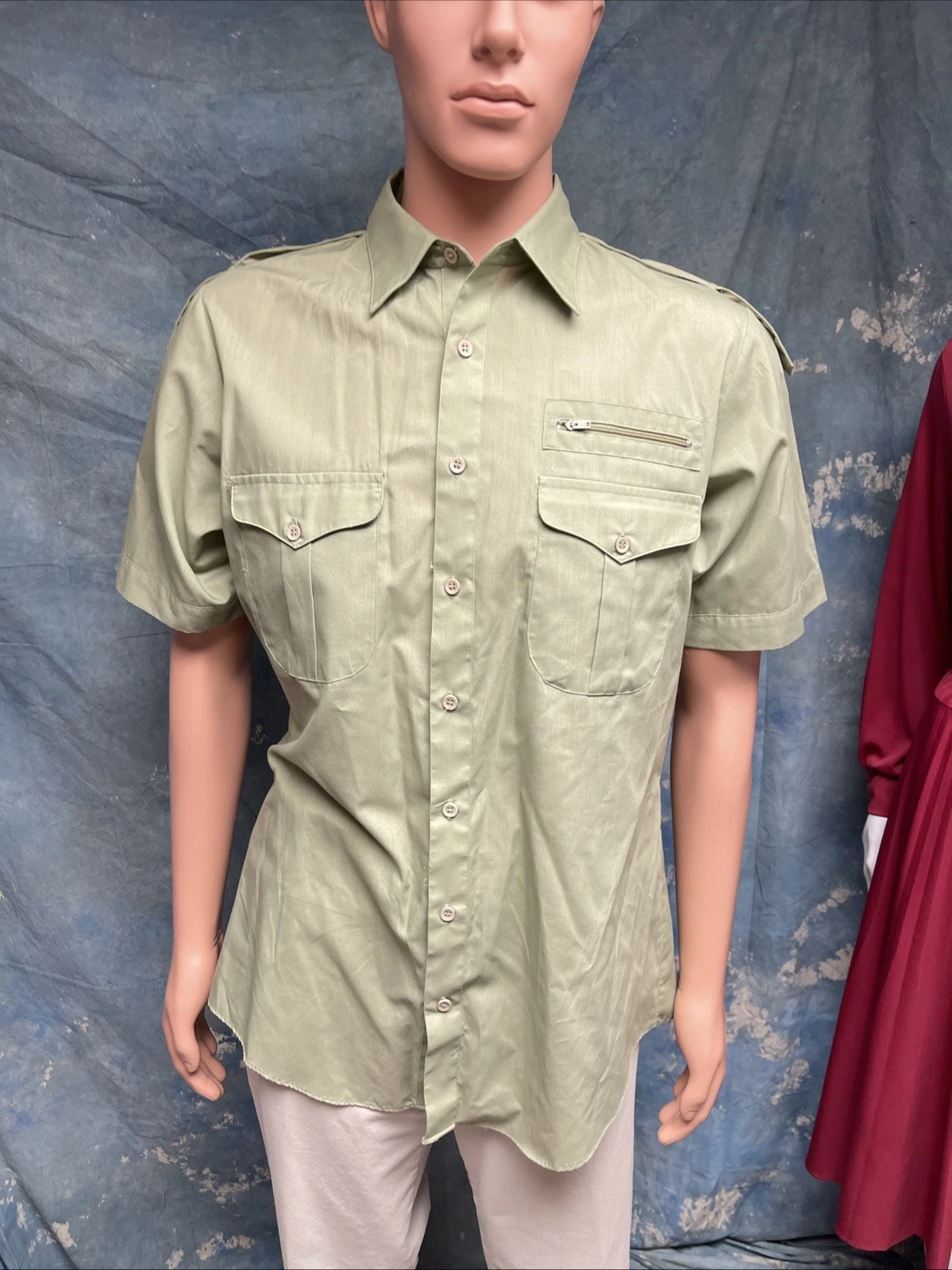 Vintage 1970s 80s Men’s Saturdays In California Green Safari Style Shirt M