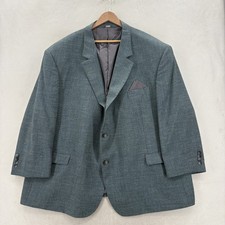 Oak Hill Blazer Mens 4XL 58R/60R Blue Stretch Tweed Sport Coat Big Tall Career