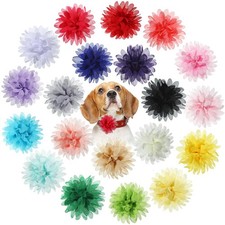 20 Pcs 4.7 Inch Dog Collar Flowers Bow, Multicolored