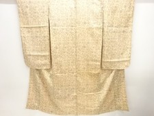 7476165: JAPANESE KIMONO / ANTIQUE KIMONO / SILK / KINSHA / FLORAL ARABESQUE