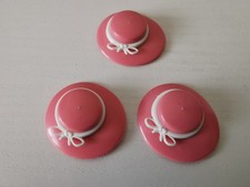 Playmobil 3 x rosa Hut mit Hutband, Set, Nostalgie, Puppenhaus, elegante Dame