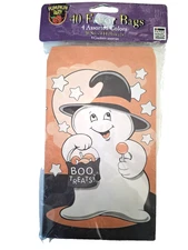 Vtg 2001 Halloween Favor Treat Bags Ghost Design 40ct 4 Colors Paper Magic Group