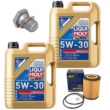 Motoröl Filter Set 5W-30 LIQUI MOLY 10 Liter + Schraube für BMW 7er 740d E65 E66