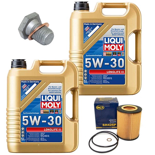 MotoröL Filter Set 5W-30 Liqui Moly 10 Liter + Schraube FüR BMW 7Er 740D E65 E66-image