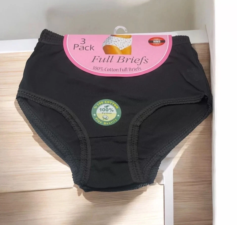 Paquete de 12 calzoncillos maxi para damas 100 % algodón calce cómodo completo ropa interior talla 10-26 Foto 4 de 4