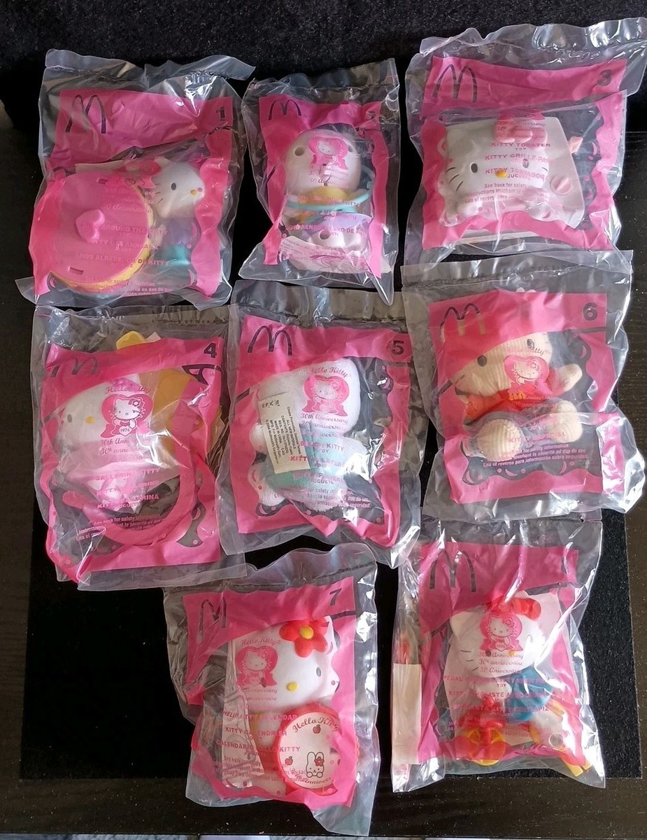 Sanrio Hello Kitty 2004 McDonald's Toys Complete 8 Piece Set 30th