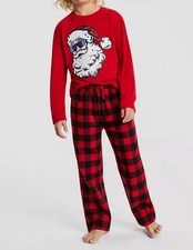 Max  Olivia Kids Boys Red Santa 2 Piece Pajama Top Pants Set Size XL
