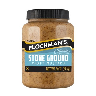 Plochman, Stone Ground Mustard, 9 oz, Coarse Grain Texture 