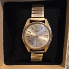 Vintage Seiko Matic Automatic 17J Silver Sunburst Gold Tone Bracelet Watch 1977