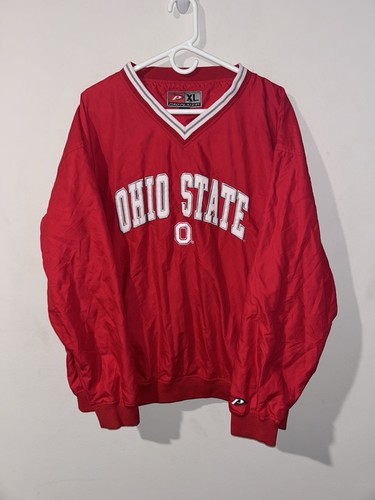 Ohio State Buckeyes Vintage 90s Pullover Windbreaker Jacket Pro Player Red XL