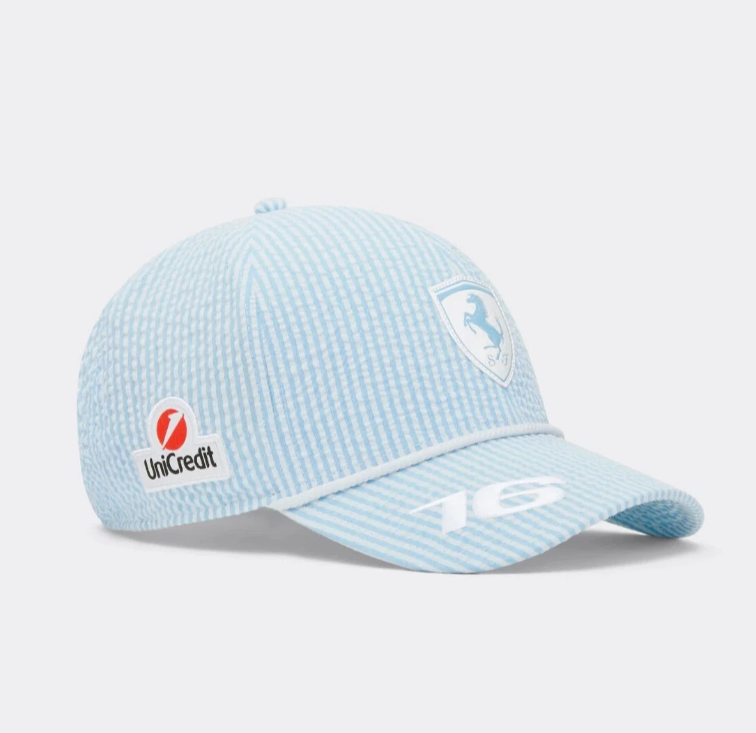Scuderia Ferrari F1 Charles Leclerc 2025 Monaco GP Hat / Blue PUMA Baseball Cap