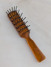 Goody VTG Vented Hair Brush Hairbrush Brown Amber Handle Ball-Tip Bristles USA