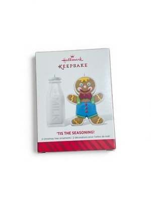 2014 hallmark Tis the seasoning milk gingerbread cookie ornaments NIB