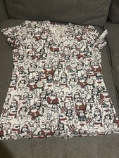Santa Clause Scrub Top Small