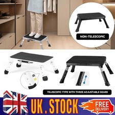 Anti Slip Folding Metal Step Stool Foldable Collapsible Kitchen Steel Sturdy uk