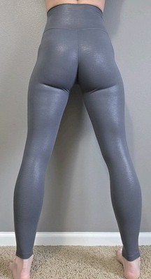 EUC Bombshell Sportswear | XS | Shiny Python Leggings Gray Silver Shimmer RARE