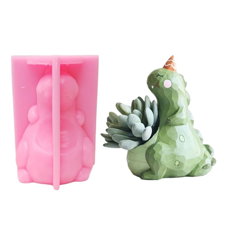 Dinosaur Vase Molds for Resin Planters and Flower Pots  