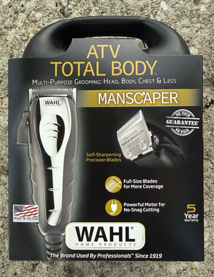 Wahl Manscaper Total Body Trimmer Self-Sharpening Head/Body Black/White Men