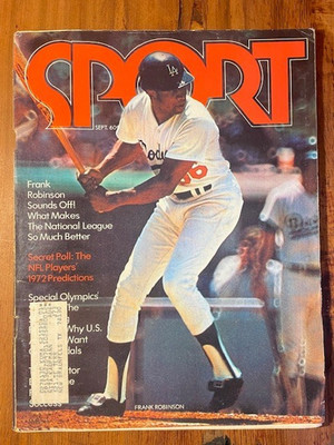 SPORT Magazine September 1972 Vol 54 No 3 Frank Robinson NFL Predictions