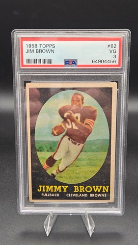 Jim Brown Rookie RC 1958 Topps #62 PSA 3 - Well Centered, Sharp!