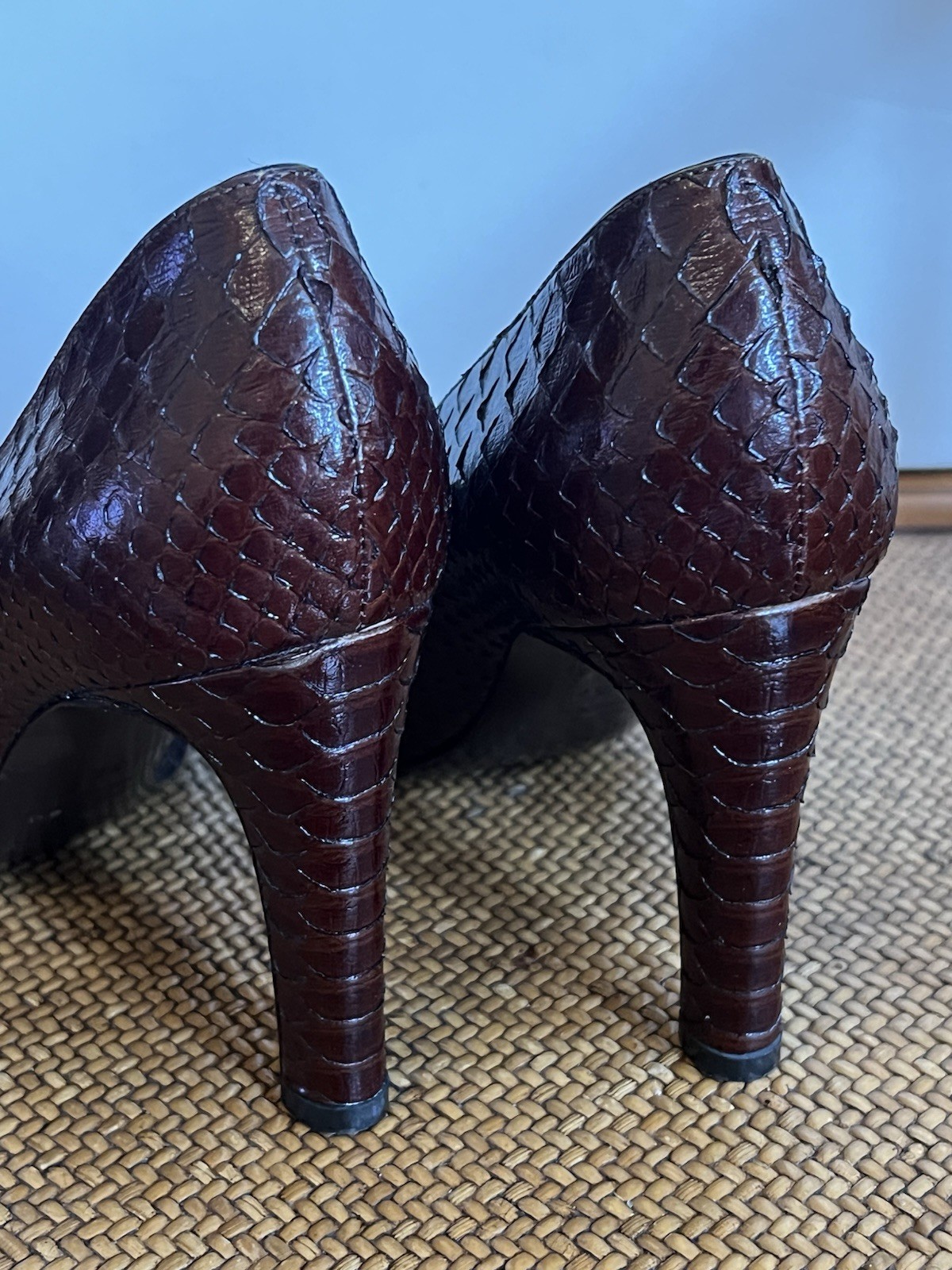 Sergio Rossi Python Heels Brown Snakeskin Leather… - image 5