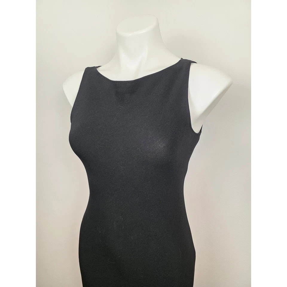 Maxi Vestido de Noche Formal Emanuel Ungaro Negro Sin Mangas Talla 2 Foto 3 de 4