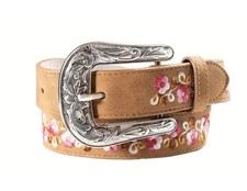 Angel Ranch Western Belt Girls Flowers Embroidery Pink D130004530