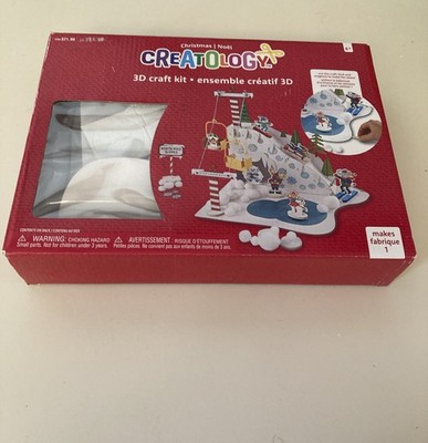 New Creatology 3D Kids Craft Kit Christmas North Pole ski Slopes snow skiers   