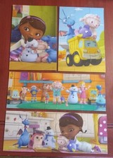 Educational Doc McStuffins 4 In 1 Wooden Puzzle Set. Complete W/ Box. Used LNC