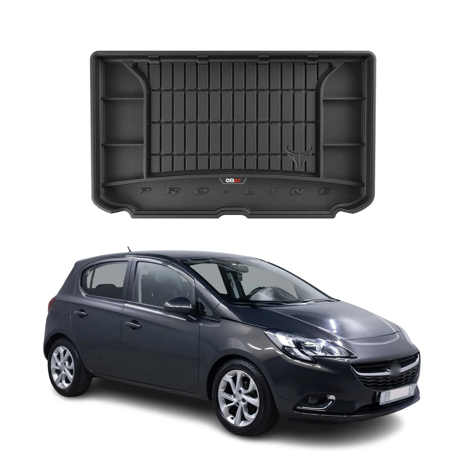 Tapis de coffre Opel Corsa E protège contre la saleté en TPE noir
