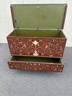 67230 Rustic Primitive Hamd Painted  Blanket Storage Chest with Drawer — photo 3