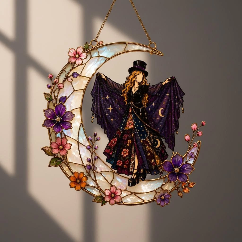 Atrapasol De Flores Silvestres De Acrílico Para Ventana, Decoración Colgante Plana Con Diseño Floral, Para Salón Y Jardín