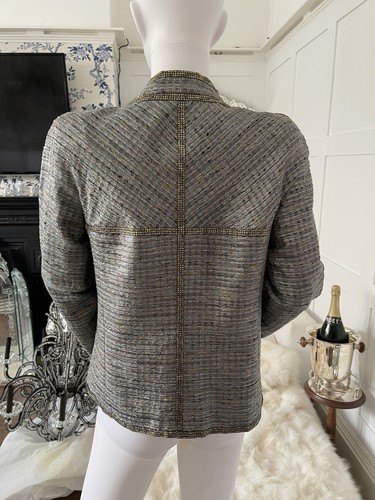 Chanel Vintage Crystal Embellished Jacket Collectors Item French 40 - Picture 16 of 24