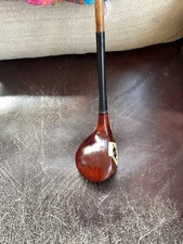 Antique Hickory Wood Shaft Spalding George Wright Fancy Face 19* Golf Spoon D1 C