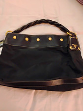 PRADA Black Shoulder Bag Studded Braided Leat...