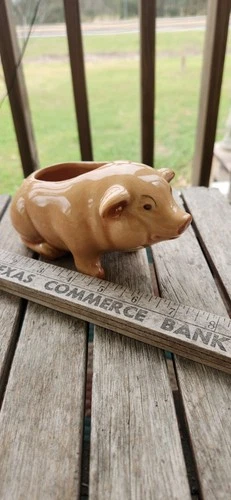 Vintage Brush McCoy Pottery Pig Planter 6.5” Long, MCM