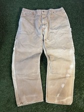 Vintage 60s/70s Faded Tan Carhartt union made talon zip Distressed Double Knees