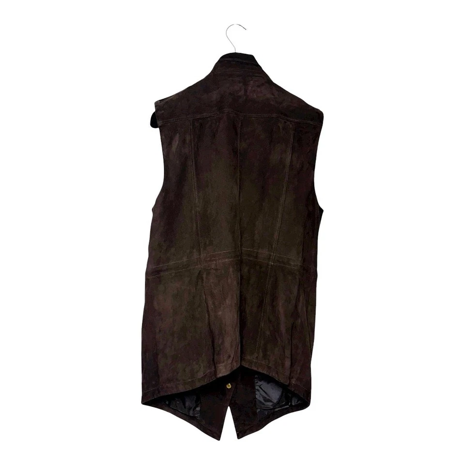 Michael Kors Collection Chocolate Brown Suede Vest Size 14 - Image 4 of 4