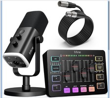 FIFINE Gaming Equipment Bundle, Dynamic XLR/USB Gaming Microphone Set KS-5