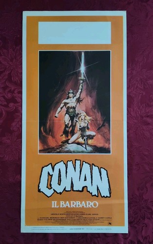 CONAN THE BARBARIAN Italian Locandina Poster 1982 Renato Casaro Schwarzenegger