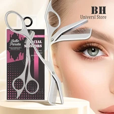 1Pcs Eyebrow Trimming Scissors with Combs Professional Eyebrow Trimmer Stainless