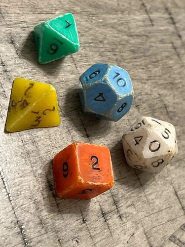 Vintage TSR Holmes well played dice set original 022226aCEZFB